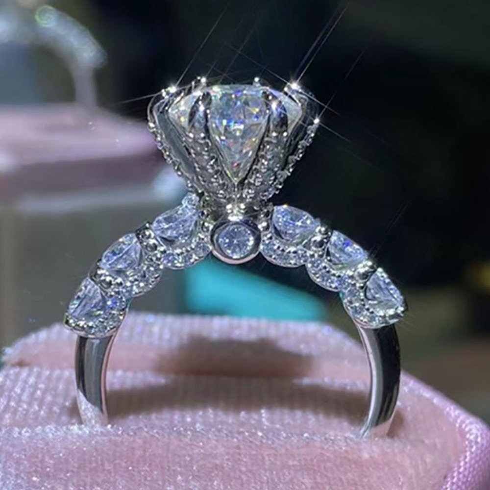 Certified 3ct. t.w. Moissanite Diamond Luxury Wedding Engagement Ring NEW - Picture 1 of 16